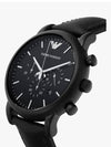 Men's Luigi Leather Watch Black - EMPORIO ARMANI - BALAAN 4