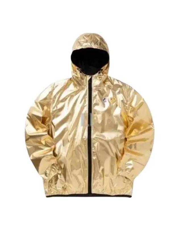 K Way Gold Emblem Hooded Jacket Gold - COMME DES GARCONS - BALAAN 2