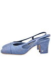 Women s unused mid heel denim slingback G31318 - CHANEL - BALAAN 2