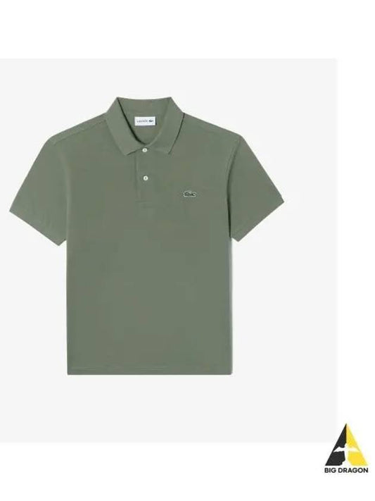 Men s French Regular Fit Basic Short Sleeve Polo Khaki - LACOSTE - BALAAN 1