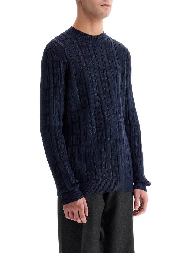 FF Wool Sweatshirt Blue - FENDI - BALAAN 3