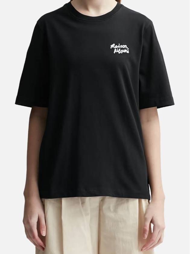 Handwriting Comfort Fit Short Sleeve T-Shirt Black - MAISON KITSUNE - BALAAN 3