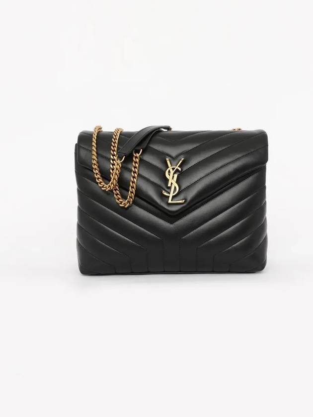 Loulou Matelasse Quilted Y Leather Medium Shoulder Bag Black - SAINT LAURENT - BALAAN 4