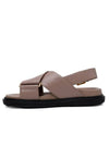 Fussbett Leather Sandals Dessert Beige - MARNI - BALAAN 4