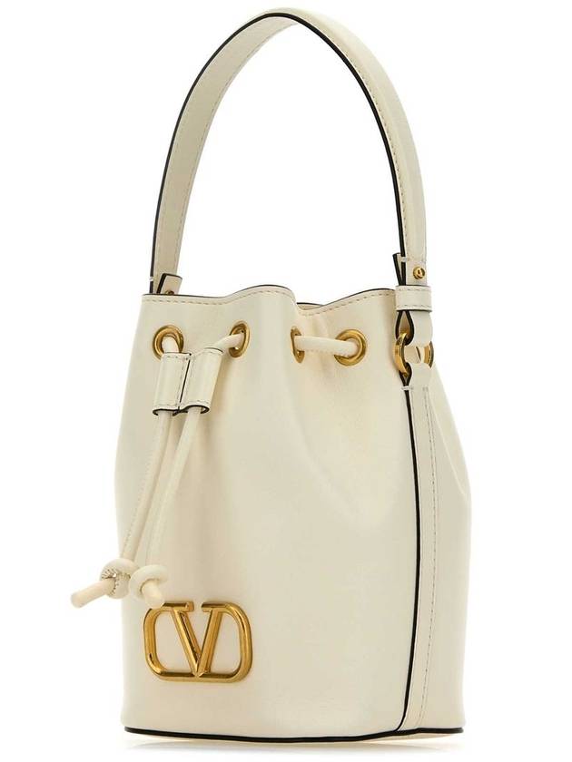 V Logo Signature Nappa Leather Bucket Bag Ivory - VALENTINO - BALAAN 3