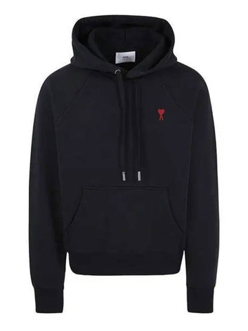 De Coeur Embroidered Logo Hoodie Black - AMI - BALAAN 1