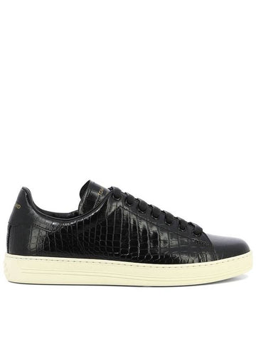 Tom Ford Black Leather Sneakers - TOM FORD - BALAAN 1