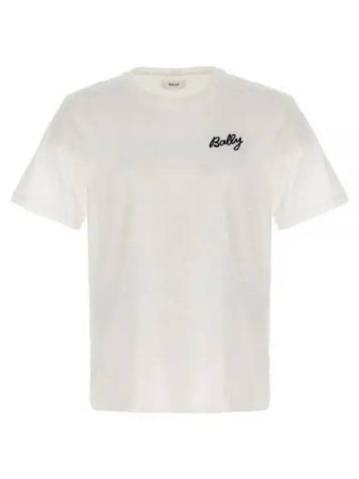 Embroidered Logo Short Sleeve T-Shirt White - BALLY - BALAAN 2