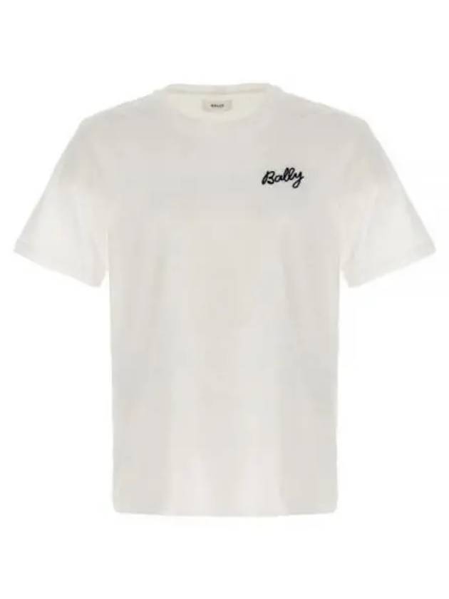 Embroidered Logo Short Sleeve T-Shirt White - BALLY - BALAAN 2