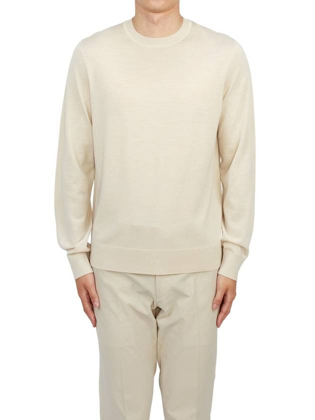 Crew Neck Wool Knit Top Beige - THEORY - BALAAN 2