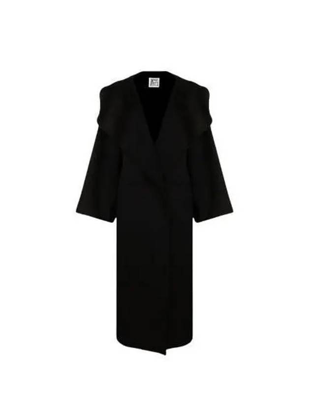 coat women signature wool black brown - TOTEME - BALAAN 1