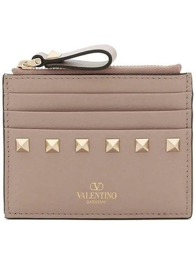 Women's Rockstud Coin Card Wallet Pink - VALENTINO - BALAAN 2