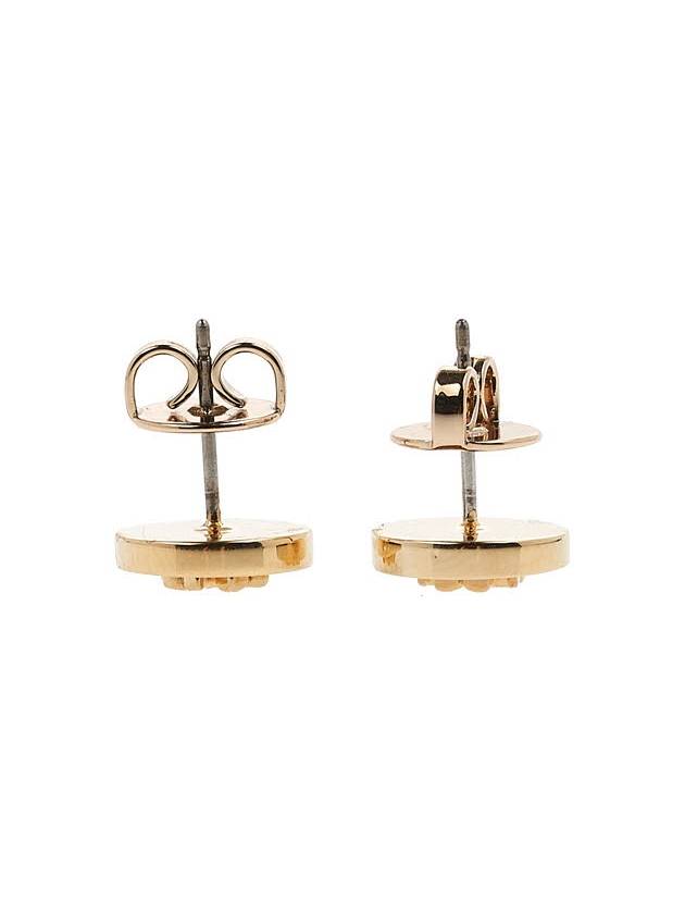 Kira Enamel Circle Stud Earrings White Gold - TORY BURCH - BALAAN 5