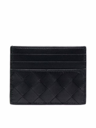 Intrecciato Leather Card Wallet Black - BOTTEGA VENETA - BALAAN 2