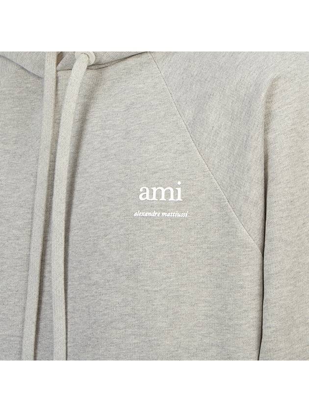 Alexandre Mattiussi Logo Print Hoodie Grey - AMI - BALAAN 8