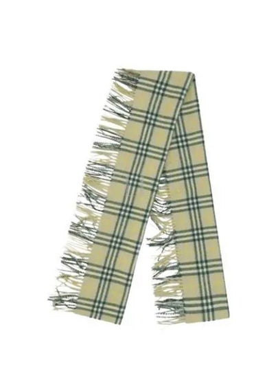 Check Print Cashmere Scarf Green - BURBERRY - BALAAN 2