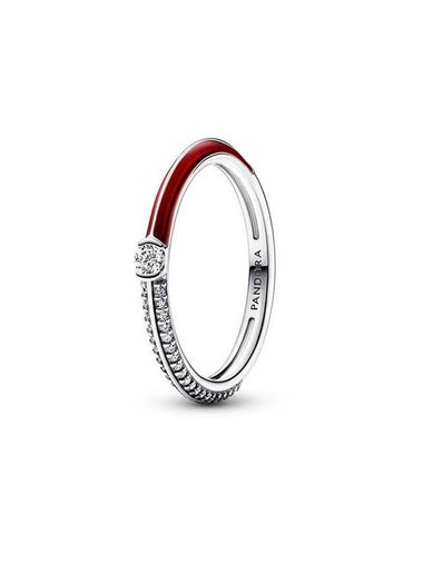 Me Pave Dual Ring Silver Red - PANDORA - BALAAN 1