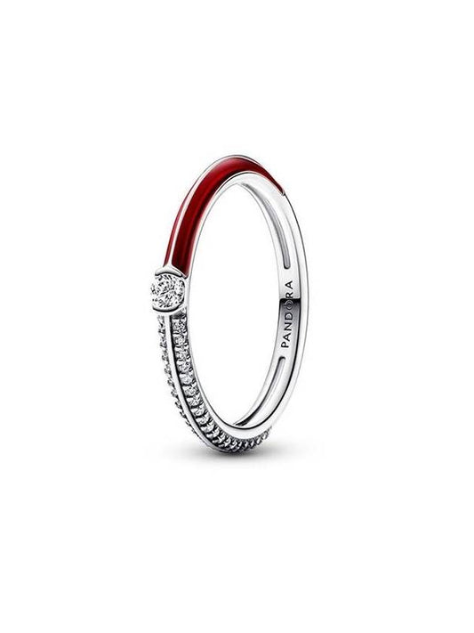 Mi Pave Red Dual Ring Silver - PANDORA - BALAAN 1