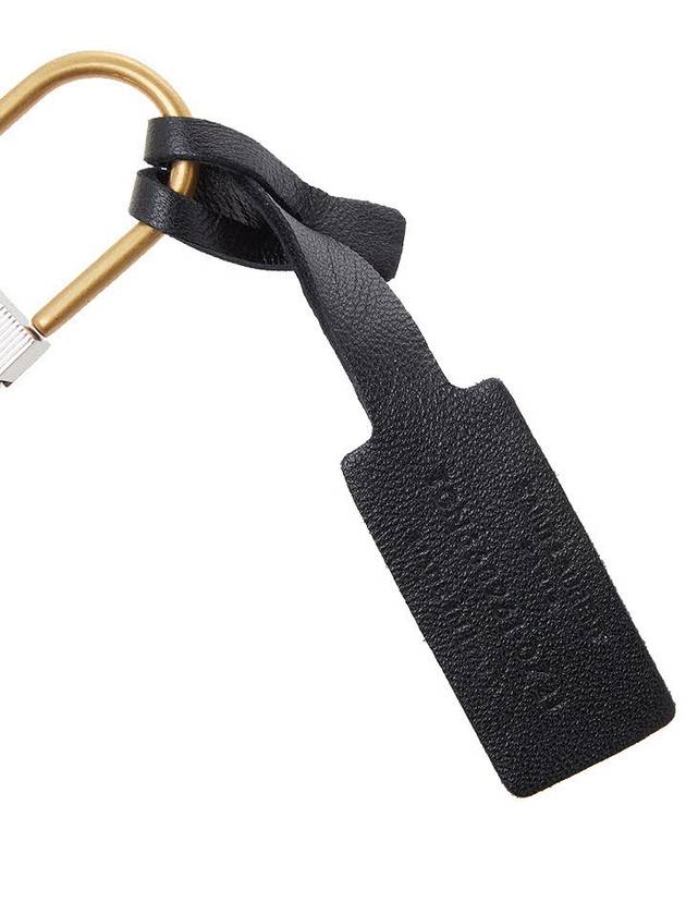 Tiny Cassandre Keyholder in Smooth Leather Black - SAINT LAURENT - BALAAN 8