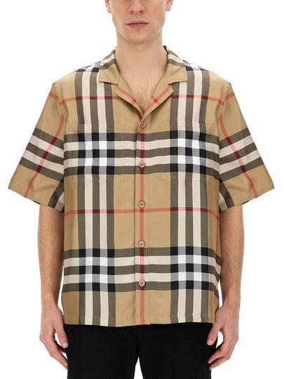 Vintage Check Silk Short Sleeve Shirt Archive Beige - BURBERRY - BALAAN 2