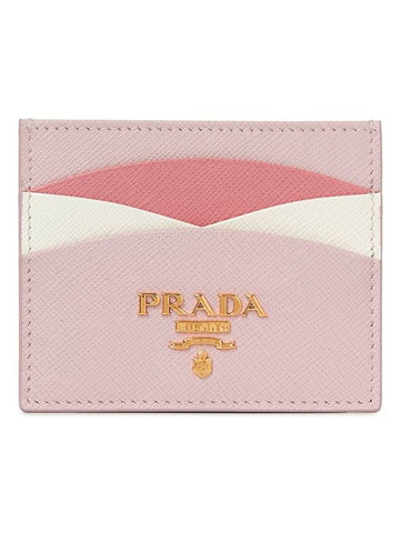 Saffiano Leather Card Wallet Pink - PRADA - BALAAN 1