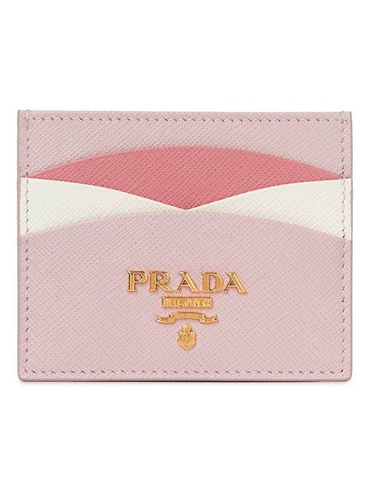 Saffiano Leather Card Wallet Pink - PRADA - BALAAN 1