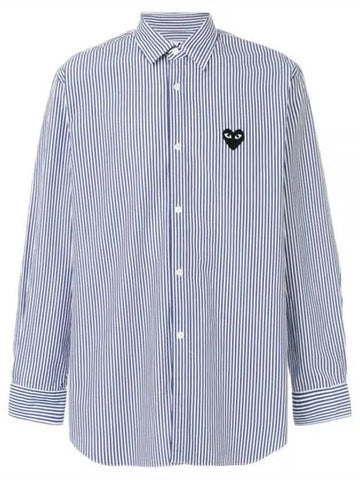 AZ B018 051 1 P1B018 AX Black Heart Waffen Striped Shirt - COMME DES GARCONS - BALAAN 1