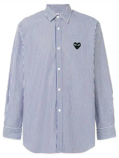 AZ B018 051 1 P1B018 AX Black Heart Waffen Striped Shirt - COMME DES GARCONS - BALAAN 1