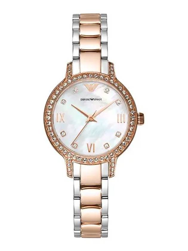 Women’s Cleo Mother Of Pearl Dial Metal Watch Silver Gold - EMPORIO ARMANI - BALAAN 2