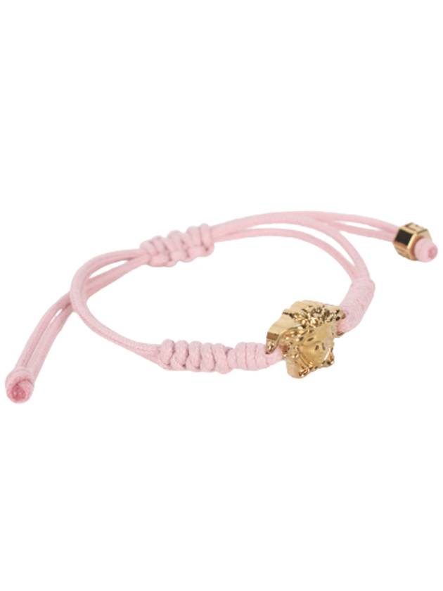 Gold Medusa Cotton Bracelet Pink - VERSACE - BALAAN 2