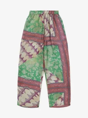 Scarf Print Silk Slacker Pants Multi STAR30130MLT - ARIES - BALAAN 1