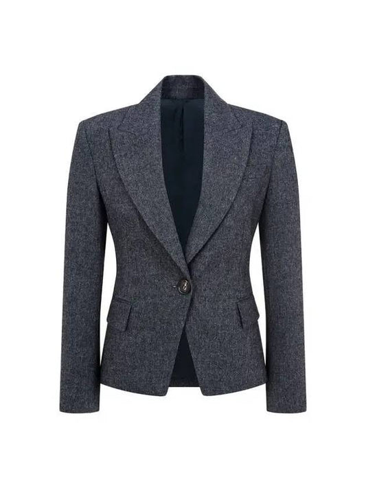 City Village 8th Anniversary 10 ePoint 9 8 Women s Monili Line Peaked Lapel Wool Jacket Charcoal Gray 270880 - BRUNELLO CUCINELLI - BALAAN 1