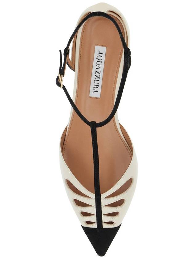 'Camille' White Ballet Shoes With Cut-Out Detail In Leather Woman - AQUAZZURA - BALAAN 4