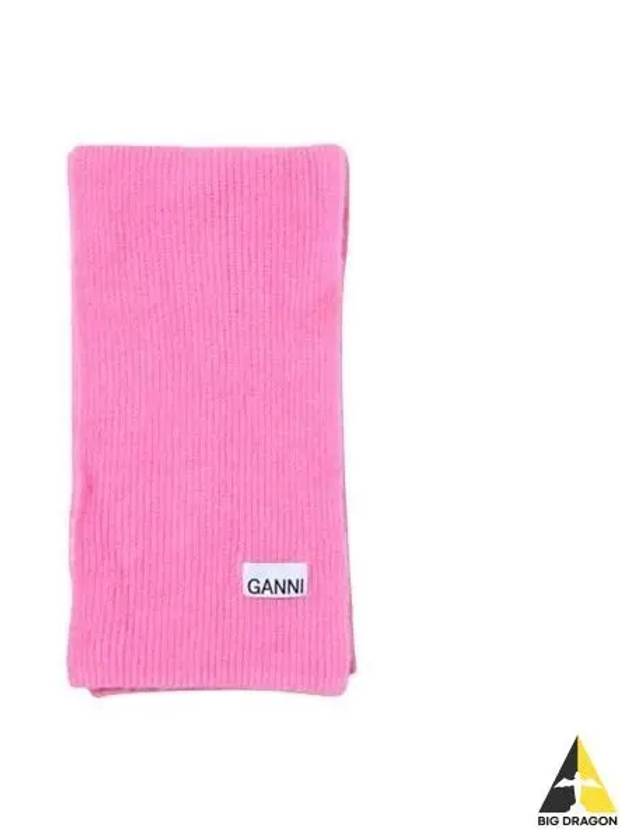 Women s logo muffler dark pink A5025 - GANNI - BALAAN 1