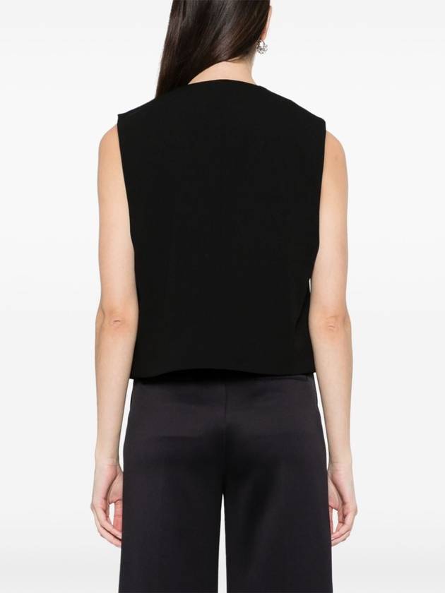 Open-Front V-Neck Vest Black - AMI - BALAAN 5