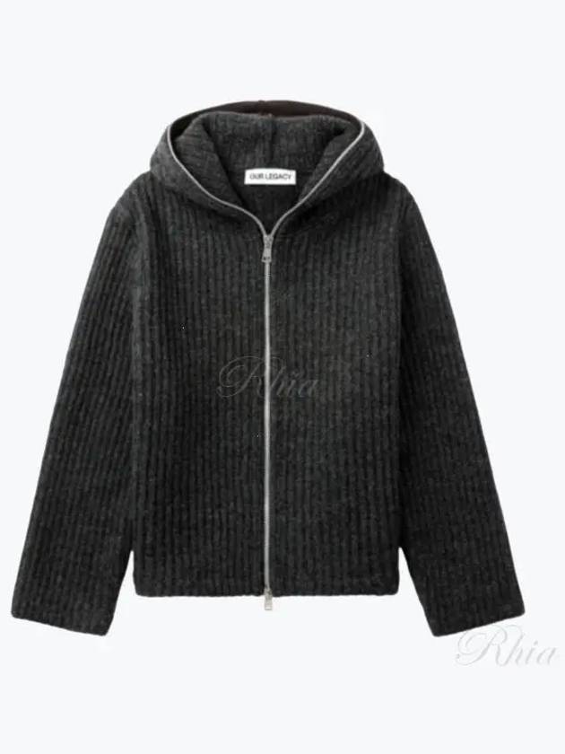 Antracite Mega Rib Wool Cardigan Grey - OUR LEGACY - BALAAN 2