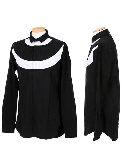 Pintuck Pleated Long Sleeve Shirt White Black - NEIL BARRETT - BALAAN 2