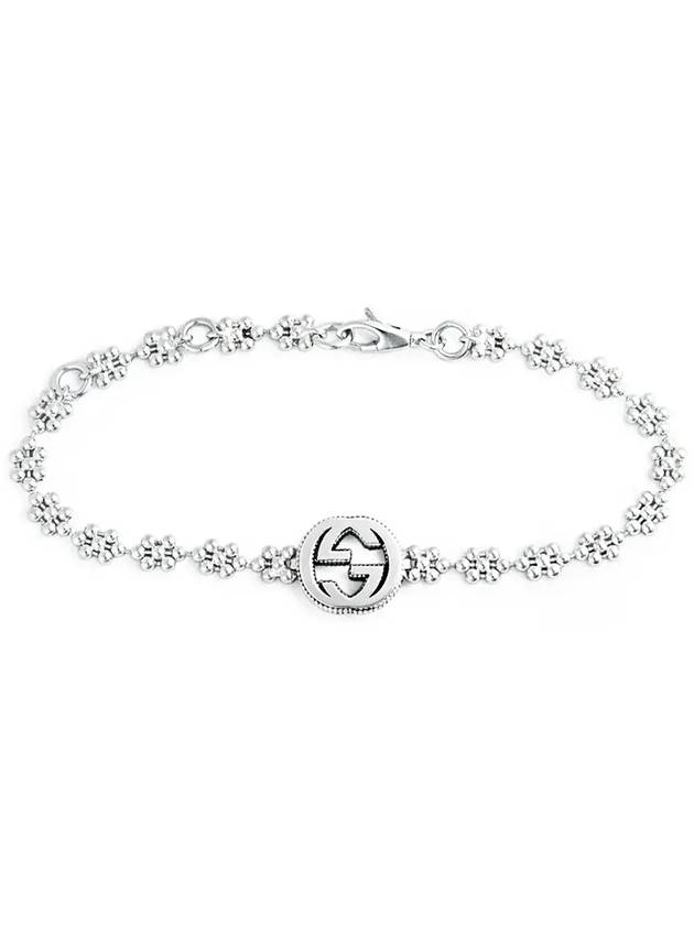 Interlocking G Flower Motif Chain Bracelet Silver YBA481687001 - GUCCI - BALAAN 4