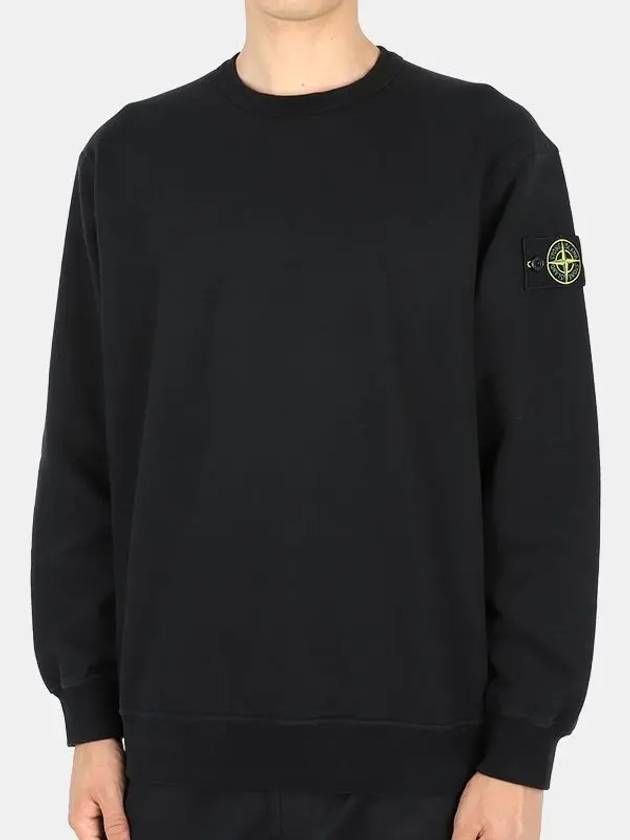 Wappen Patch Crew Neck Cotton Sweatshirt Black - STONE ISLAND - BALAAN 3