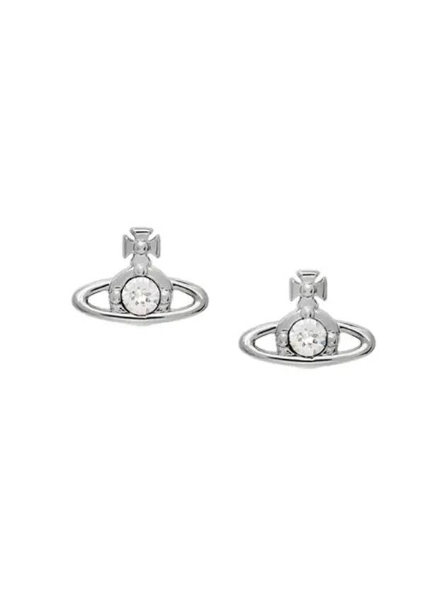 Nano Solitaire Crystal Earrings Silver - VIVIENNE WESTWOOD - BALAAN 2