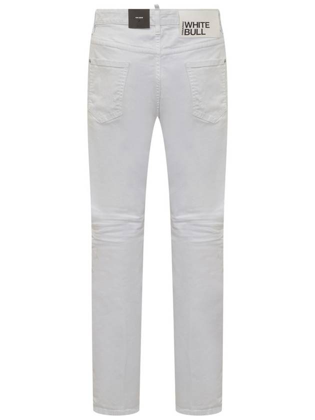 Denim Straight Pants S71LB1353STN833100 WHITE - DSQUARED2 - BALAAN 3