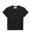 Tone On Tone Heart Logo Organic Cotton Short Sleeve T-Shirt Black - AMI - BALAAN 2