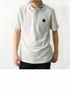 Men's Logo Lettering Collar Short Sleeve Polo Shirt White - MONCLER - BALAAN 4