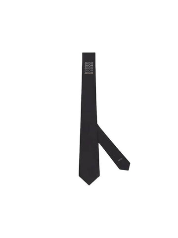 Multi Silk Tie Black - DIOR - BALAAN 1