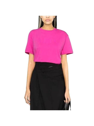 Logo Printed Short Sleeve T-Shirt Pink - VALENTINO - BALAAN 1