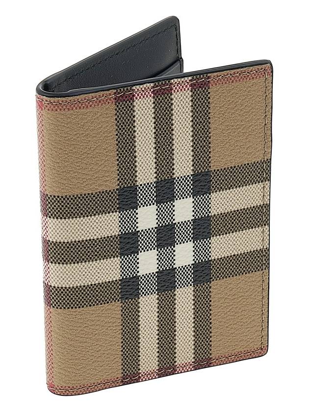 Vintage Check Leather Half Wallet Beige - BURBERRY - BALAAN 3