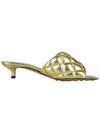 Metallic Lambskin Padded Mule Gold - BOTTEGA VENETA - 5