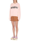 Logo Print Cotton Sweatshirt Pink Gummy - MARNI - BALAAN 4