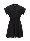 Cotton Poplin Shirt Short Dress Black - TORY BURCH - BALAAN 1