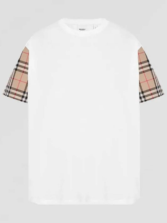 Vintage Check Sleeve Short Sleeve T-Shirt White - BURBERRY - BALAAN 2